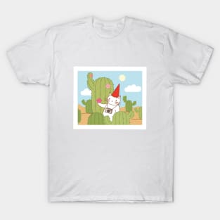 White Cat’s postcards: desert cacti hunt T-Shirt